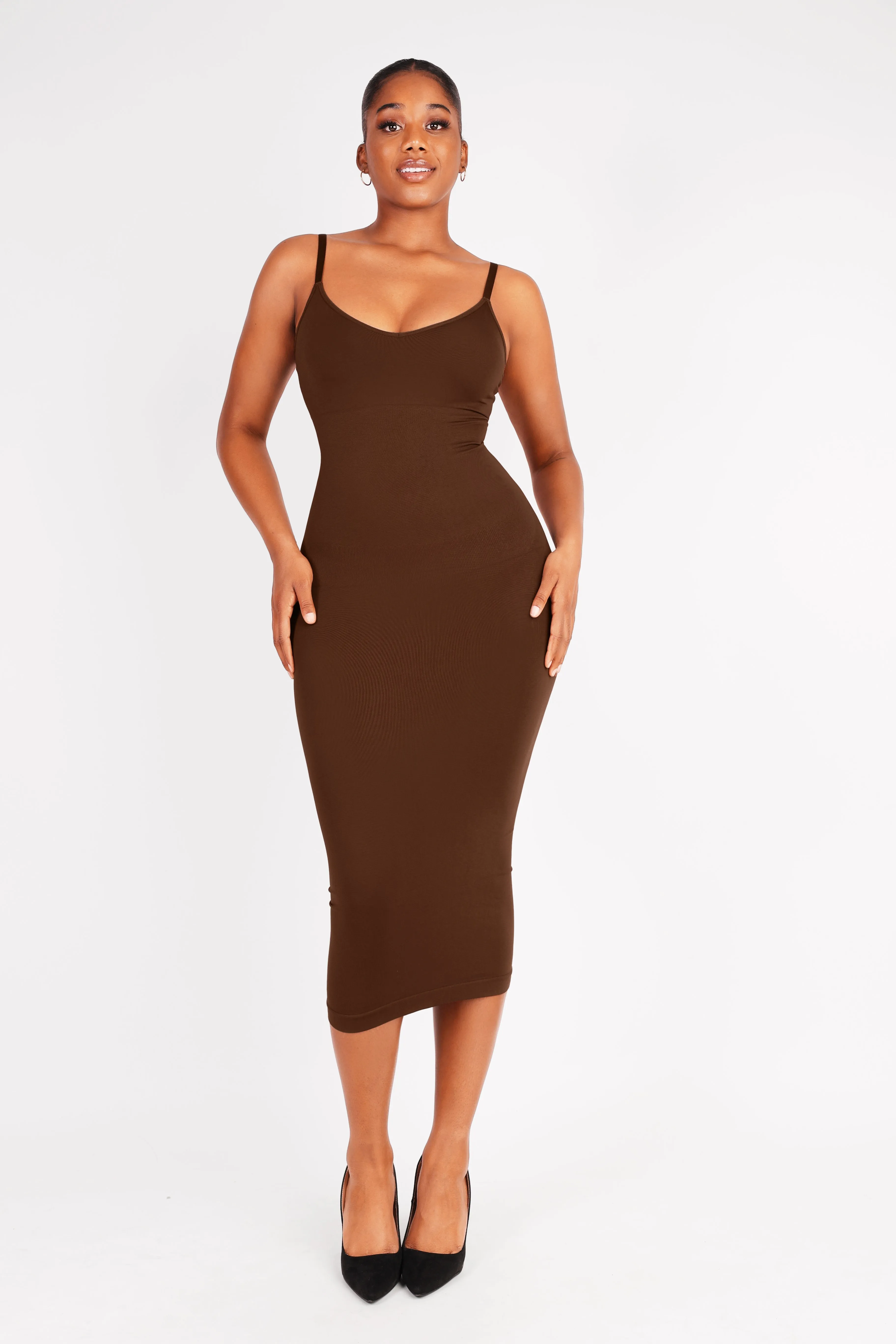 Shaper Seamless Eco-Friendly Spaghetti Strap V-Neck Dress
