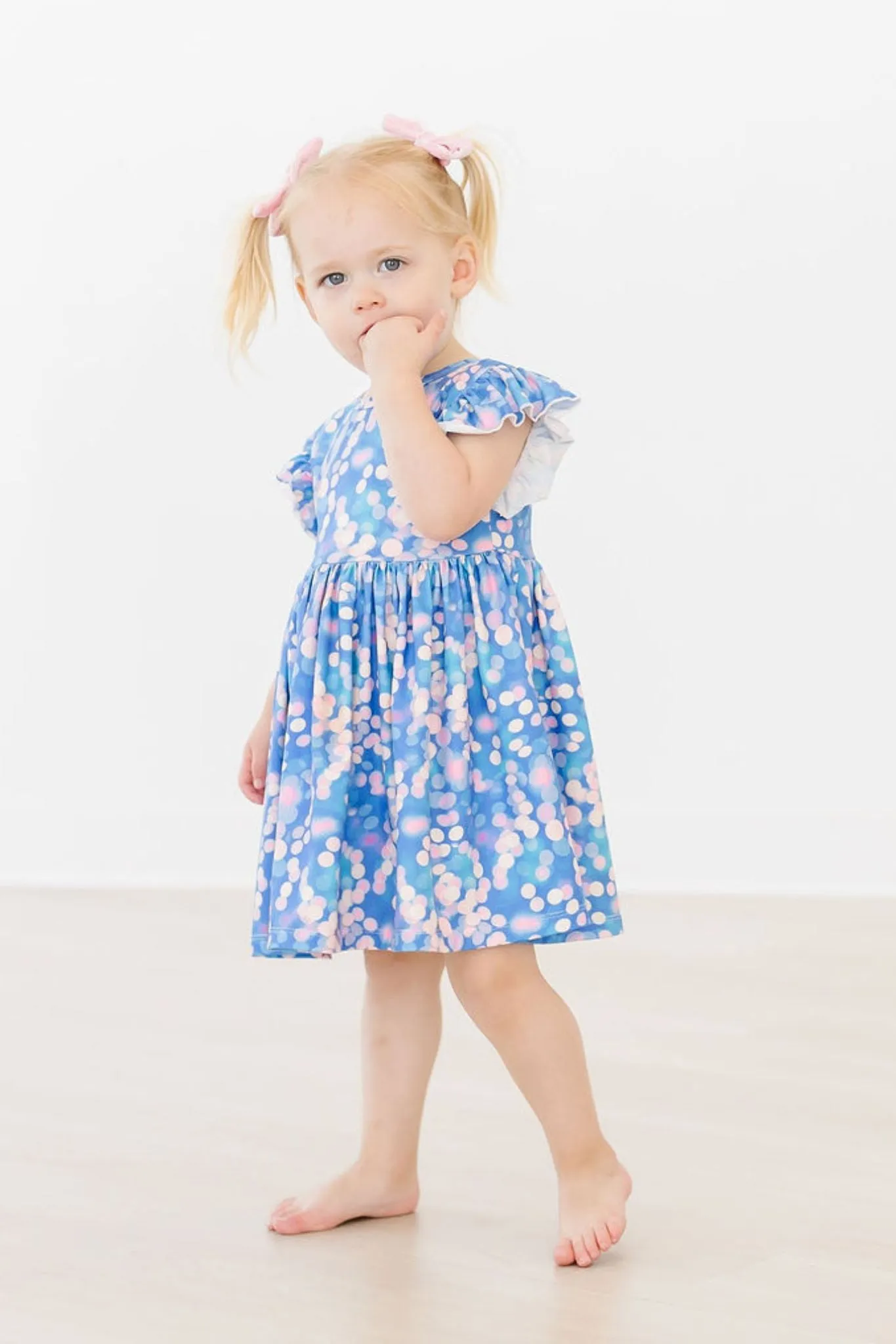 Shimmer & Shine Flutter Sleeve Twirl Dress
