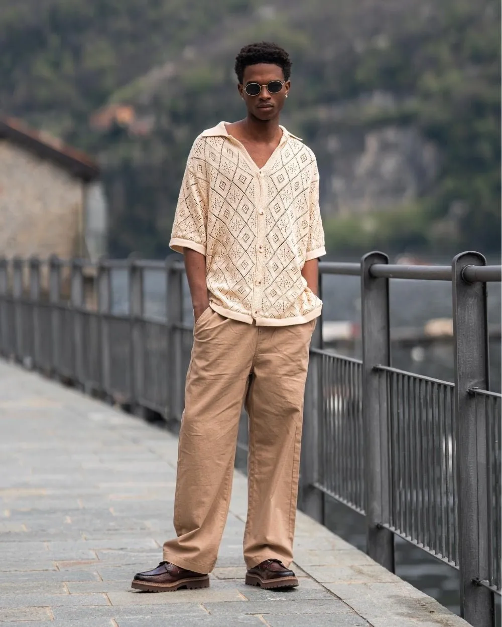 Short Sleeve Crochet Shirt