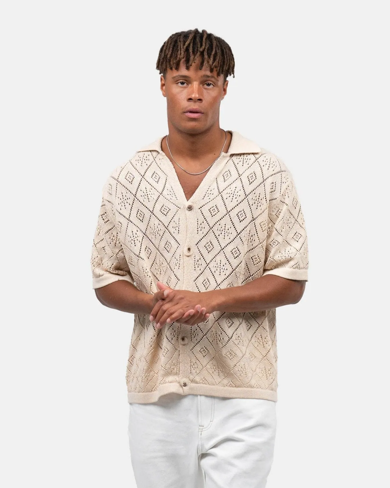 Short Sleeve Crochet Shirt