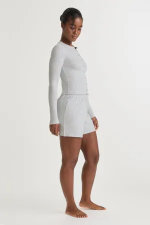 SOFT LOUNGE PYJAMA SHORTS - GREY MARL