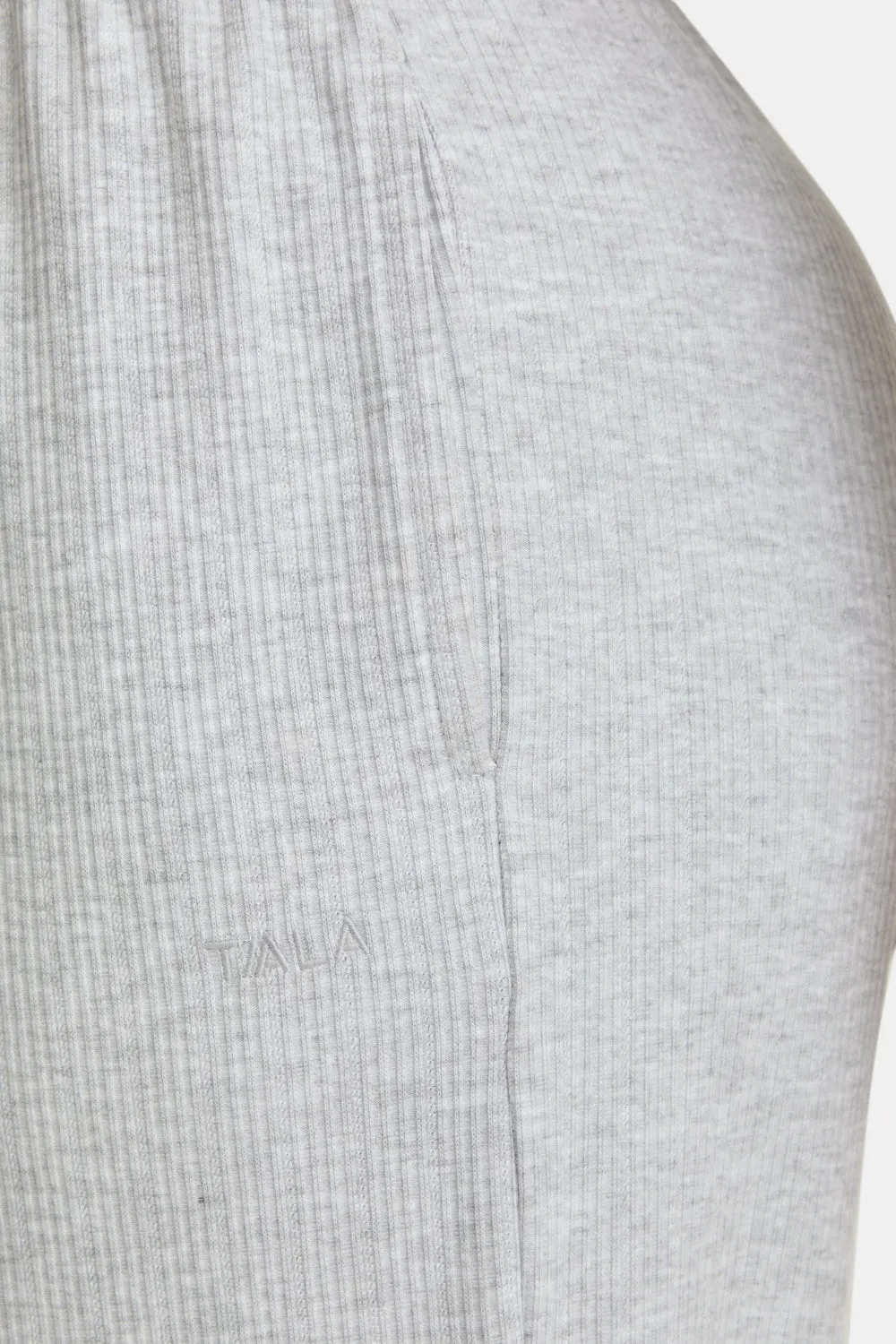 SOFT LOUNGE WIDE LEG PYJAMA BOTTOMS - GREY MARL