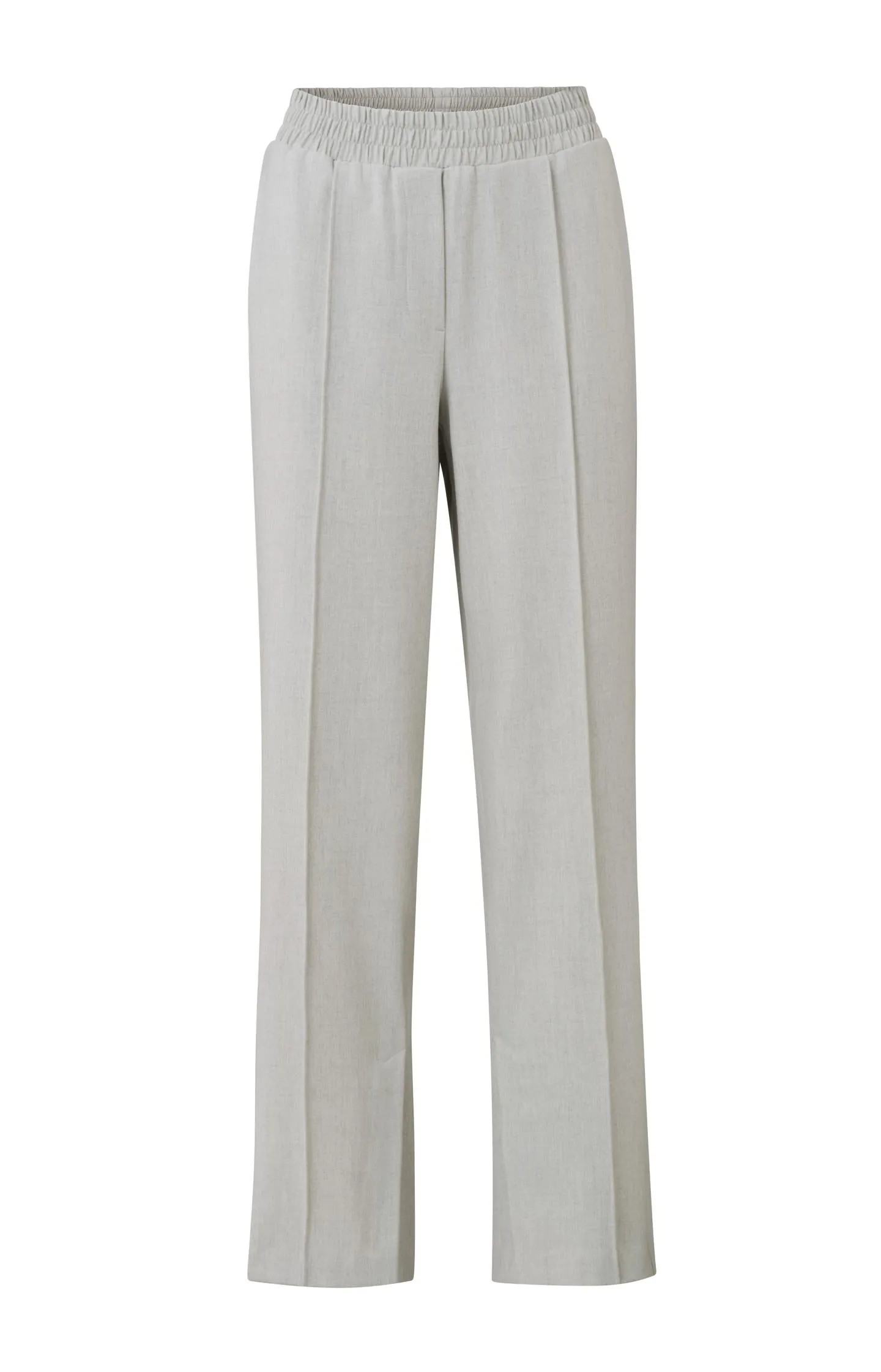 Soft wide leg trousers with elastic waist and a slit