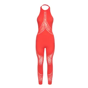 SPORTY LOGO NET JUMPSUIT