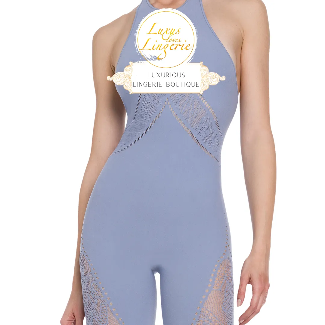 SPORTY LOGO NET JUMPSUIT