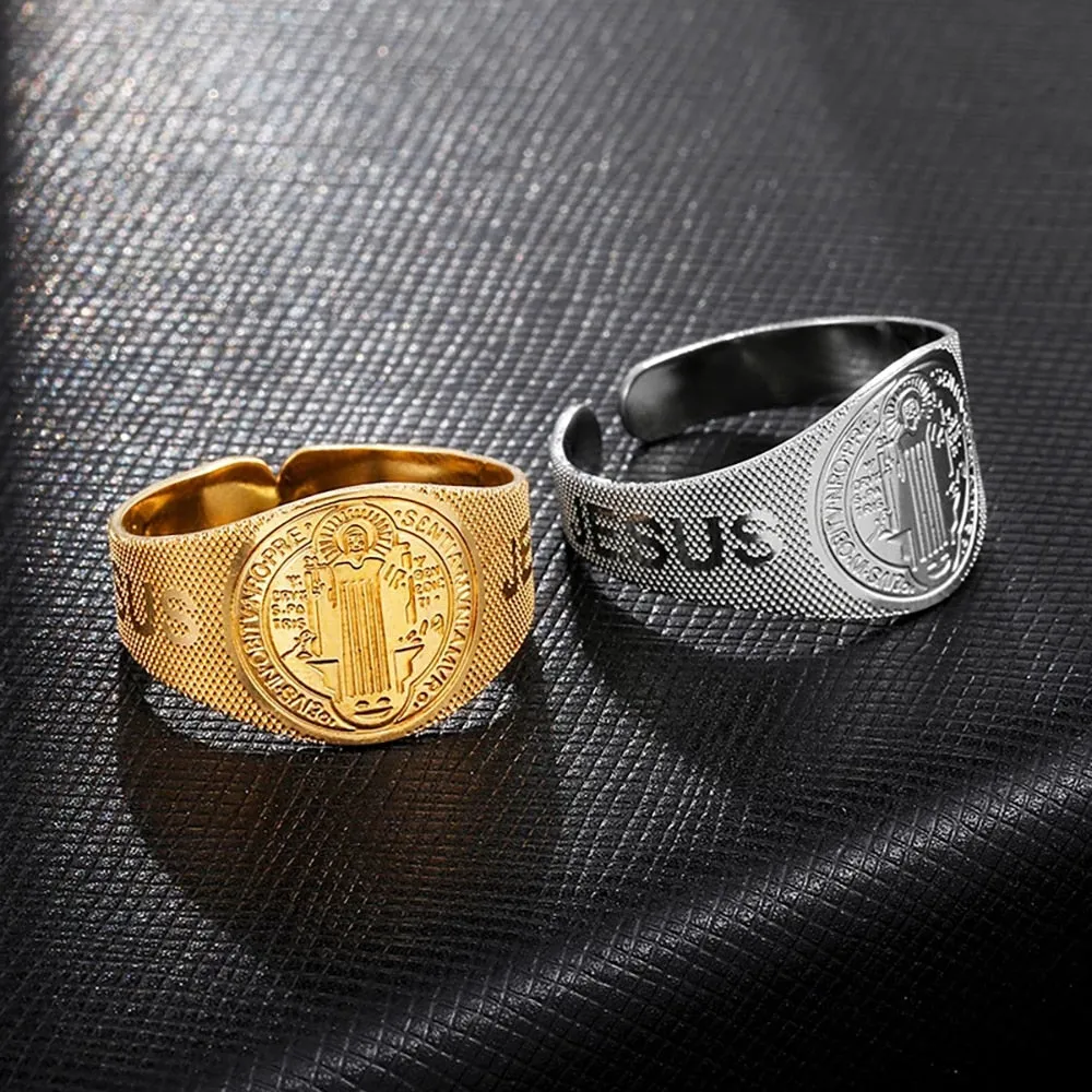 St.Benedict Medal Necklace and Ring Set