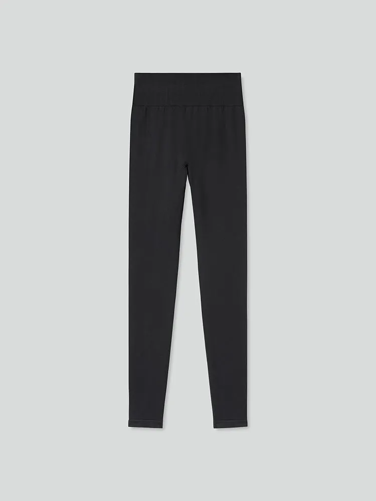 Stretch Knit Leggings In Black