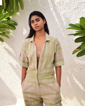 Striped Linen Jumpsuit