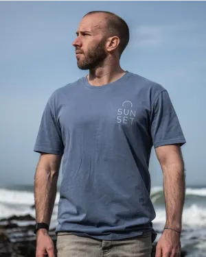 Sunset Surf Mens Tee - Faded Blue
