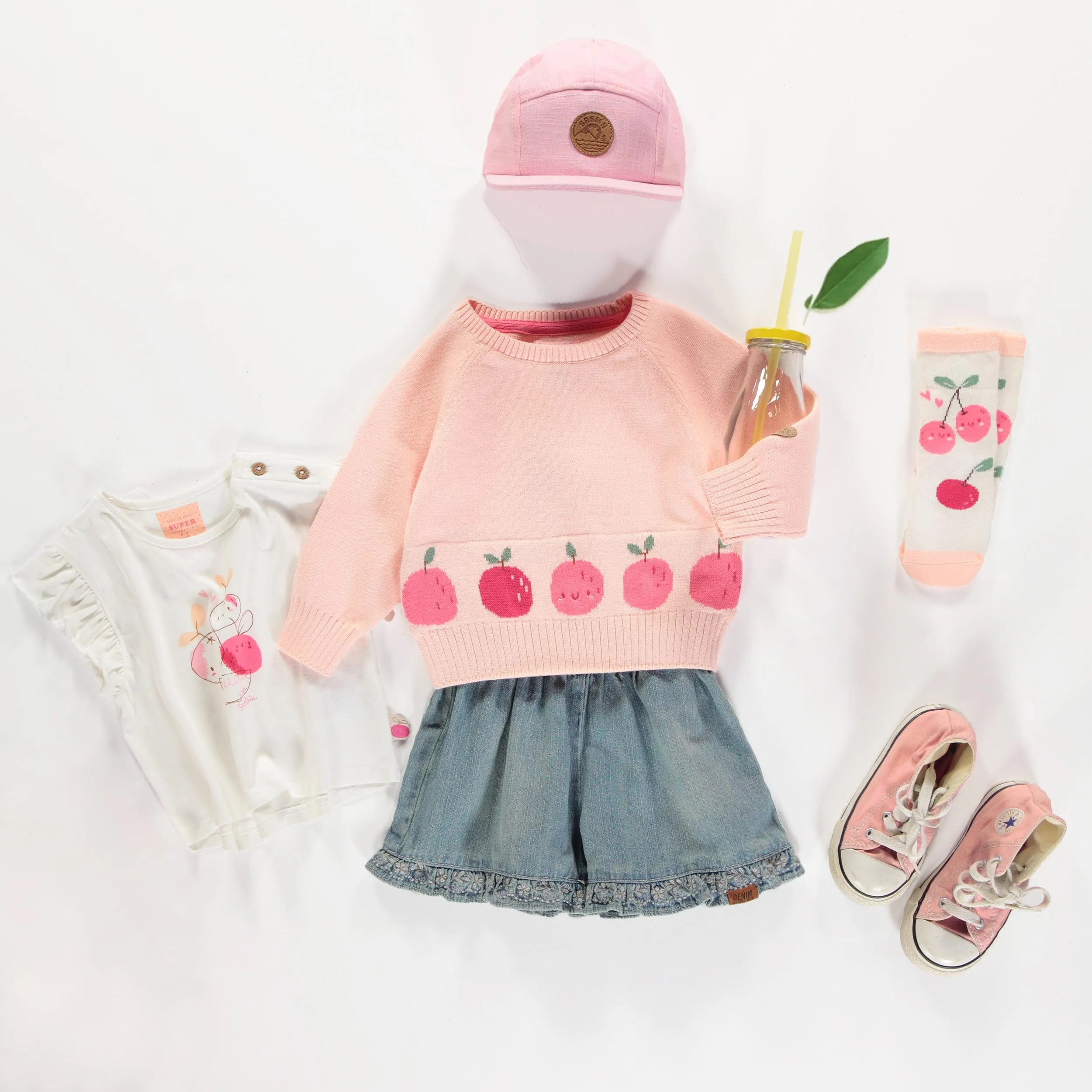 T-shirt à manches courtes de coupe décontractée blanc avec illustration, bébé || White short sleeves relaxed fit t-shirt with print, baby