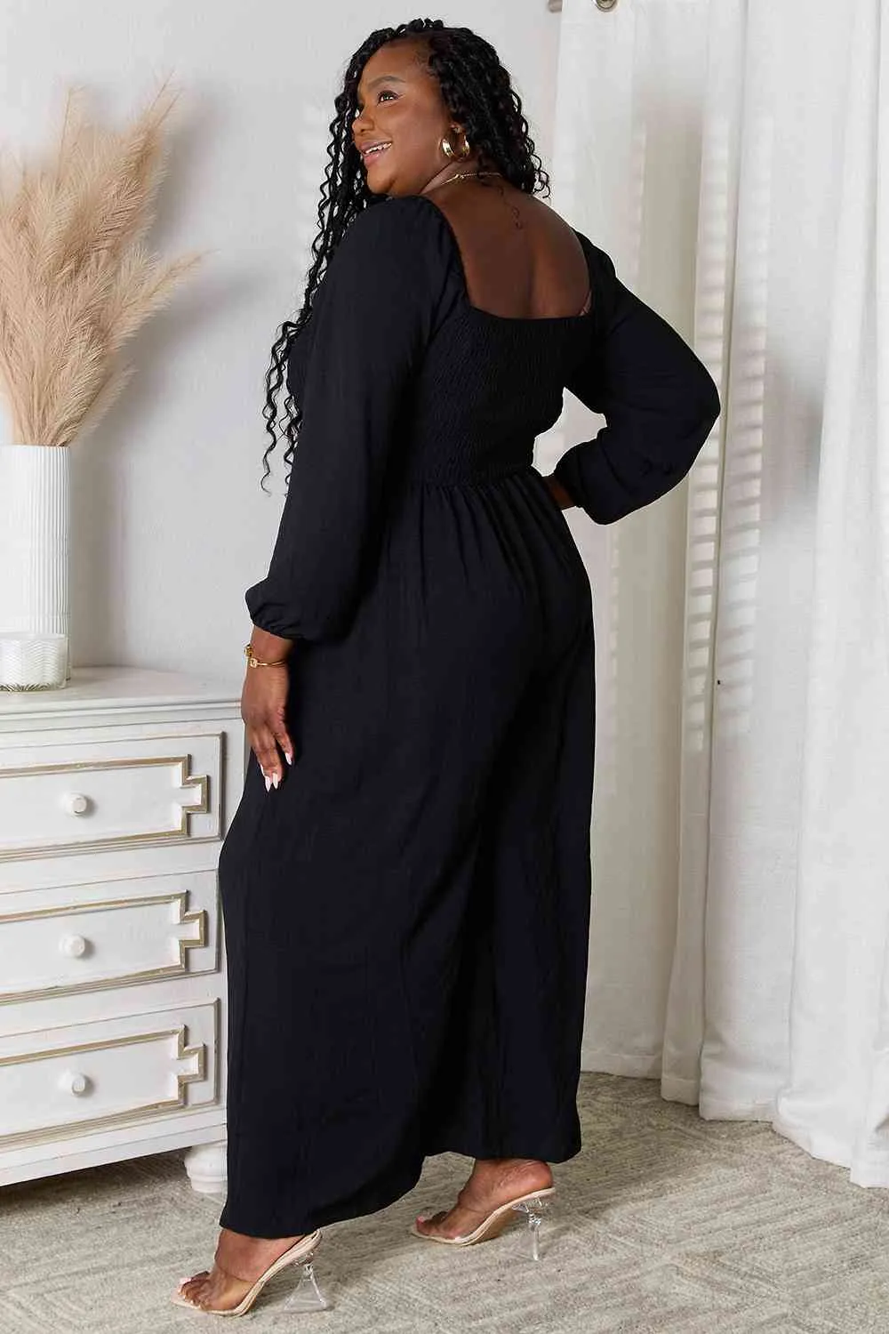 Tahlia Double Take Square Neck Jumpsuit with Pockets