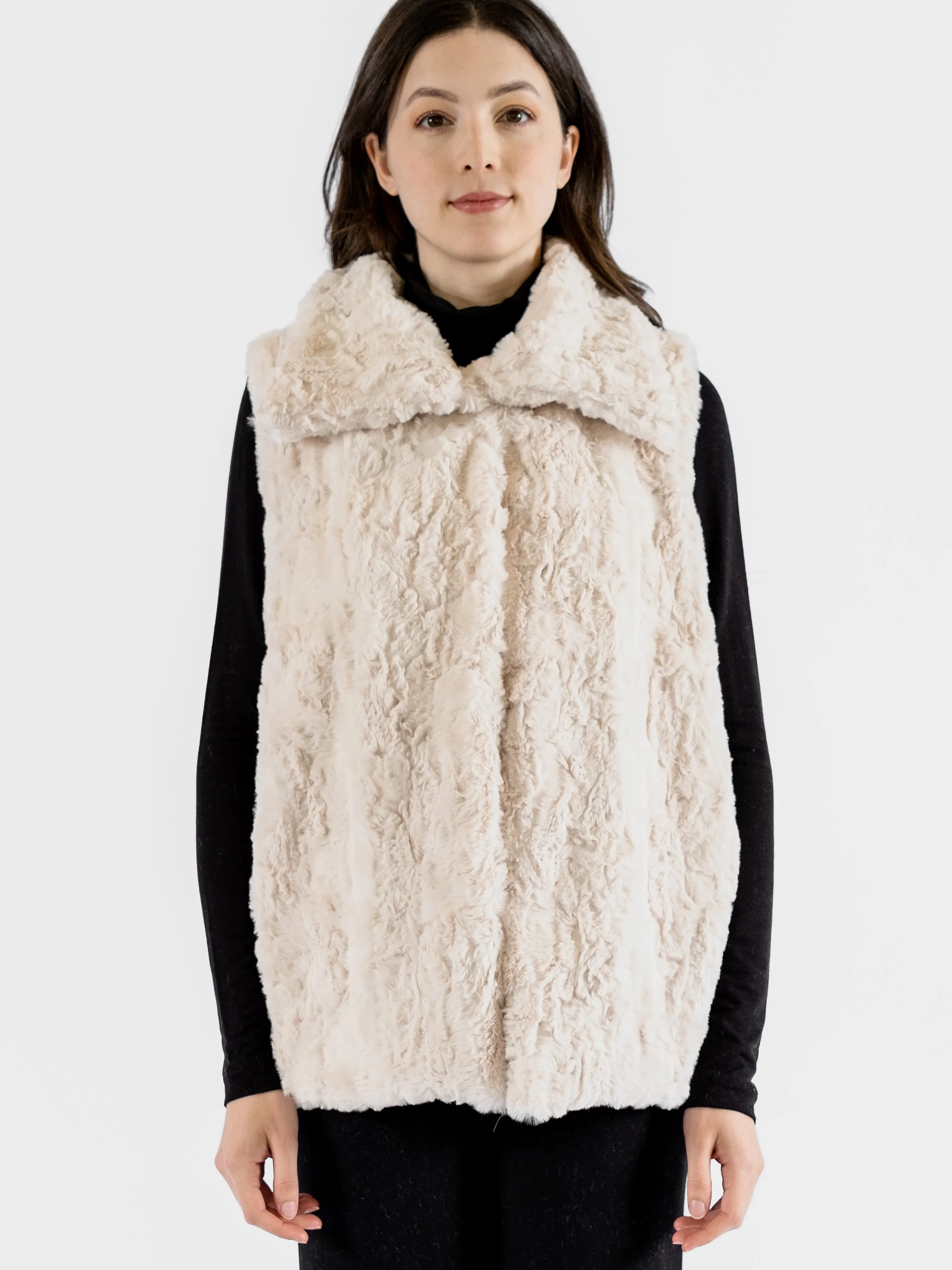 Talia Faux Fur Wing Collar Vest