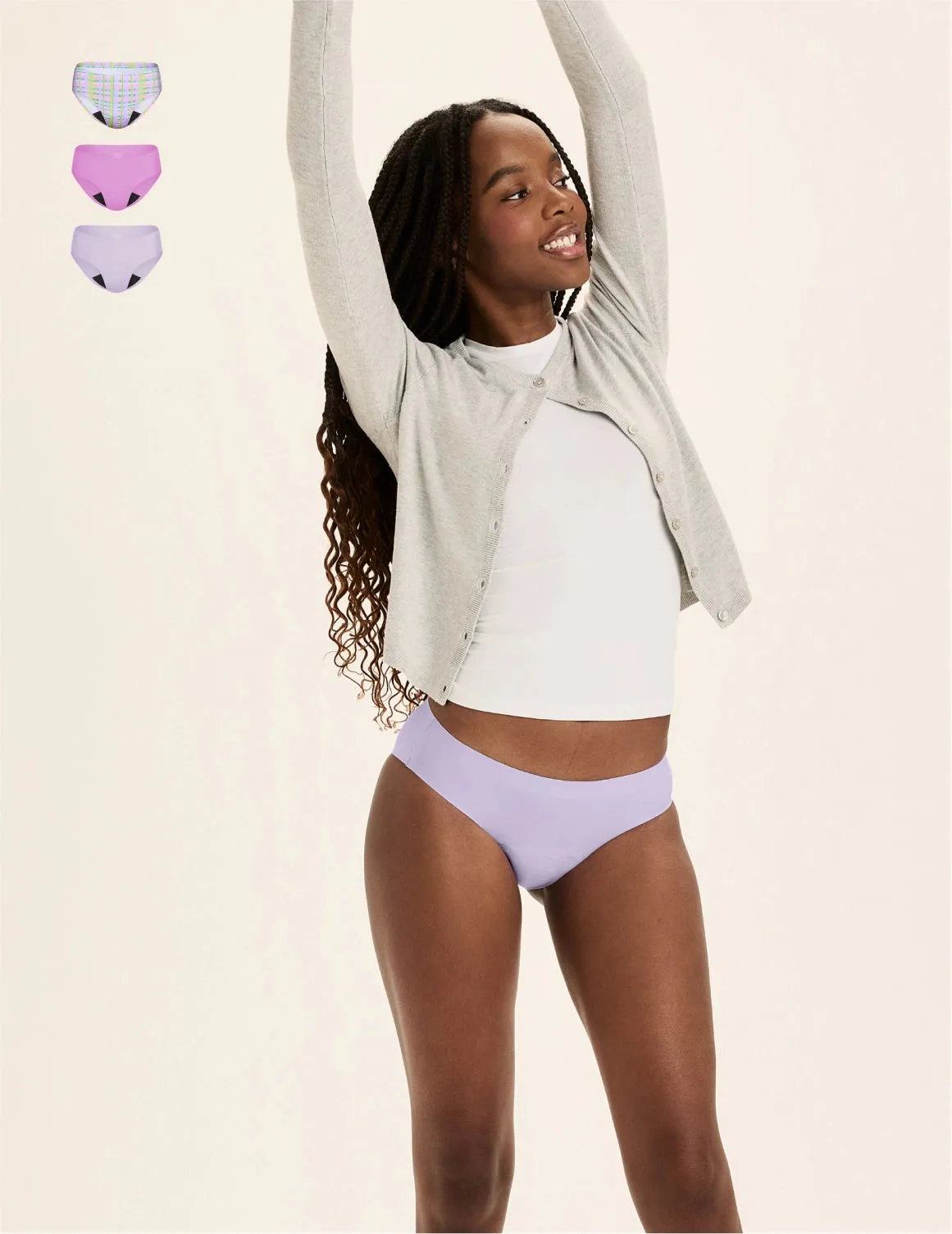Teen Light Leakproof No-Show Bikini 3-Pack