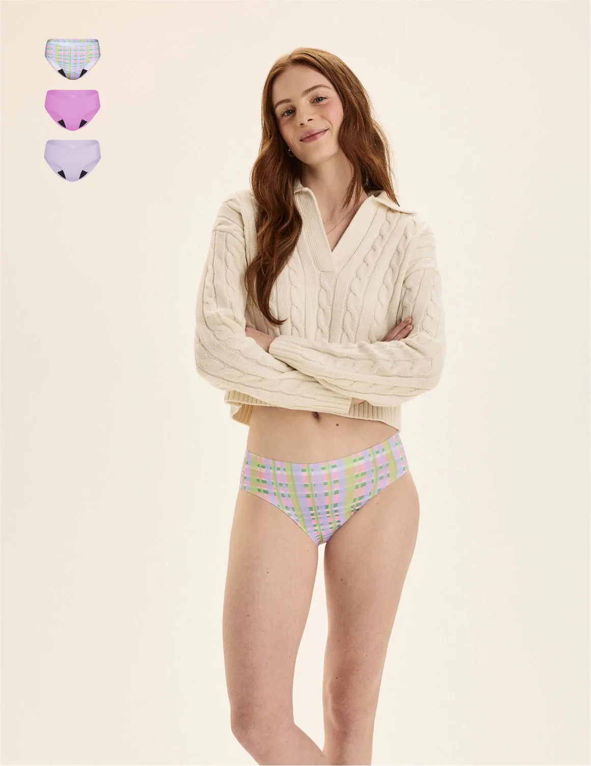 Teen Light Leakproof No-Show Bikini 3-Pack