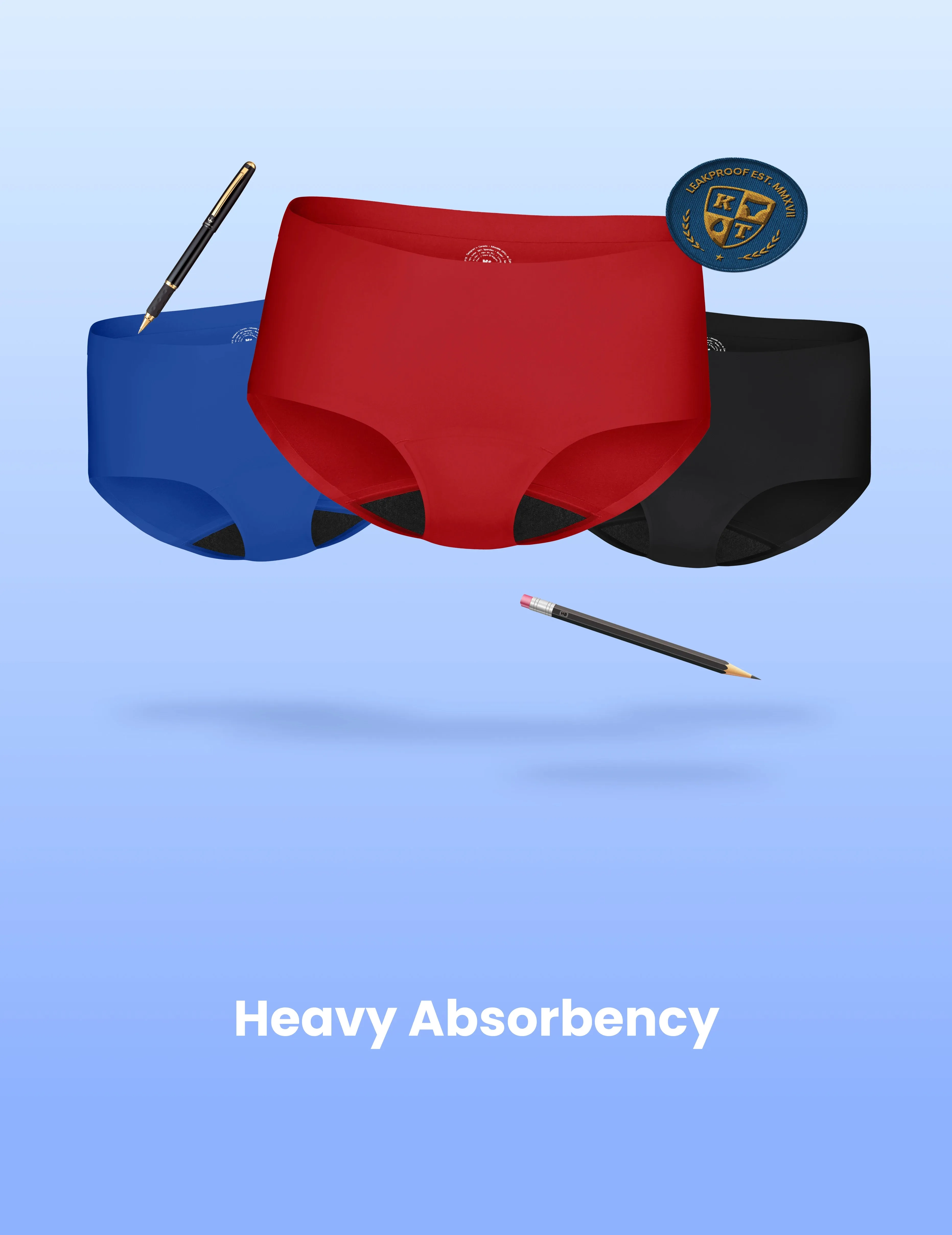 Teen Super Leakproof® No-Show Boyshort 3-Pack - Kit