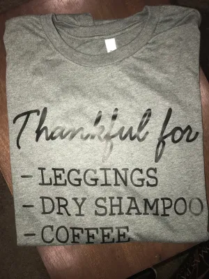 Thankful For Leggings RTS Screen Print/Black