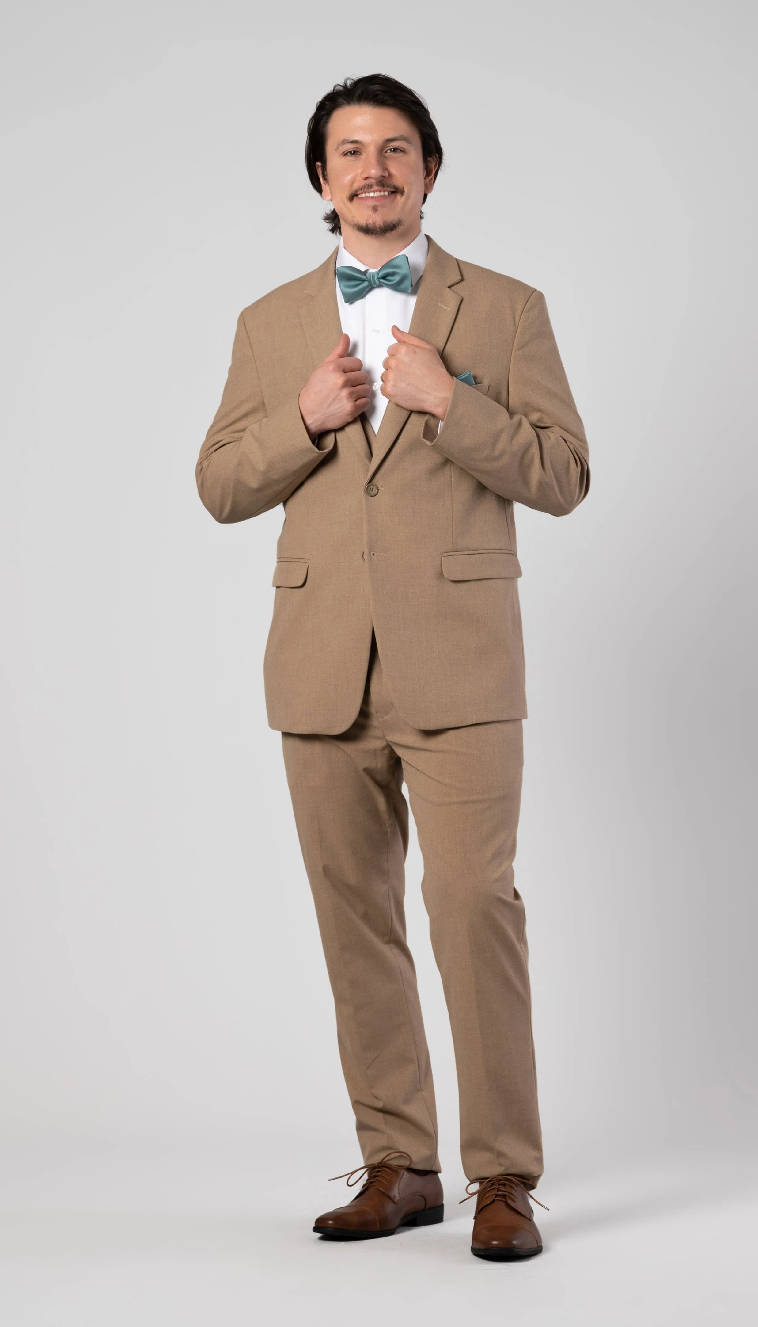 Trim Fit 3 Piece Suit Camel