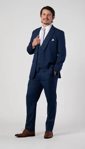 Trim Fit 3 Piece Suit Indigo