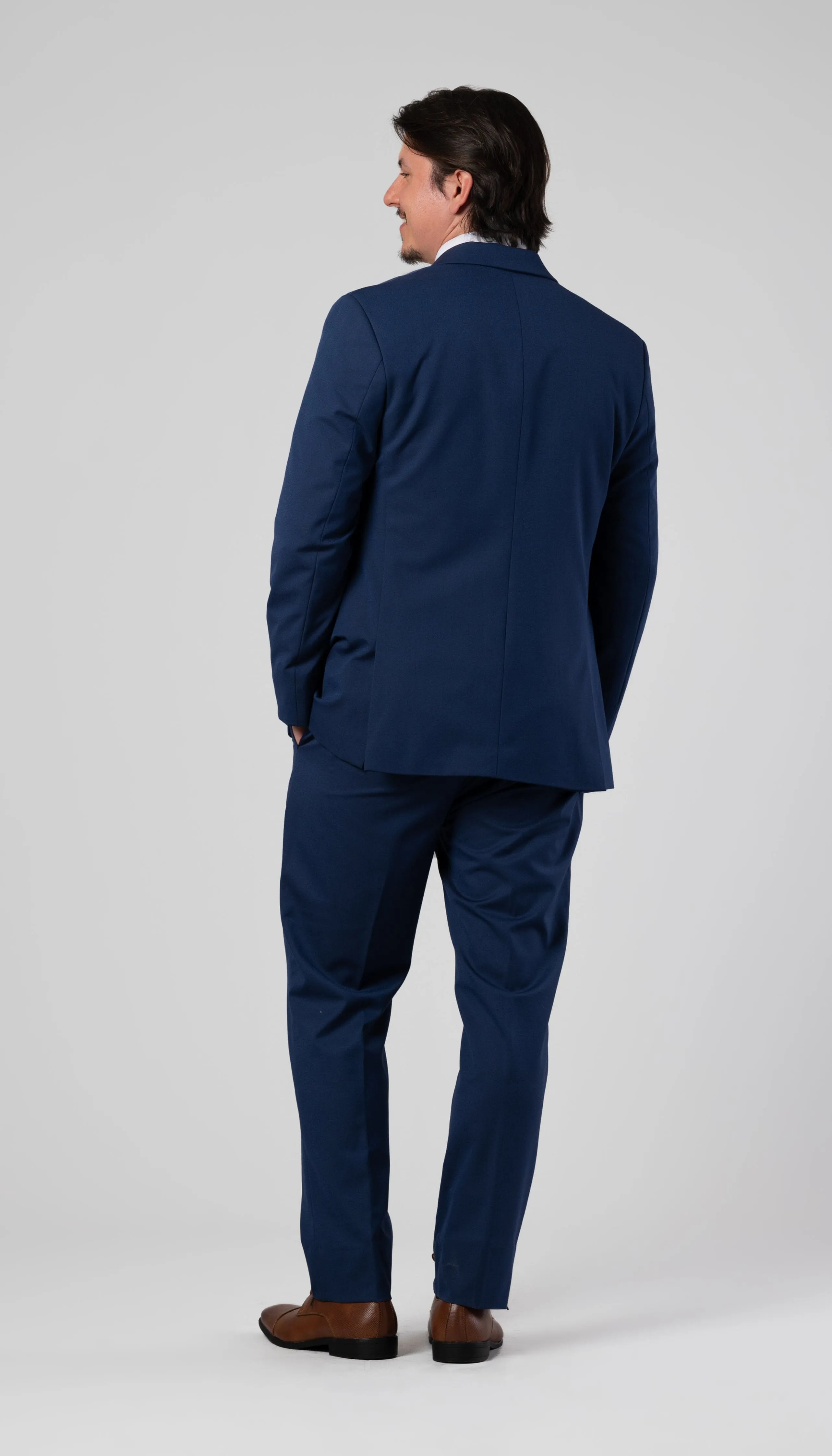 Trim Fit 3 Piece Suit Indigo
