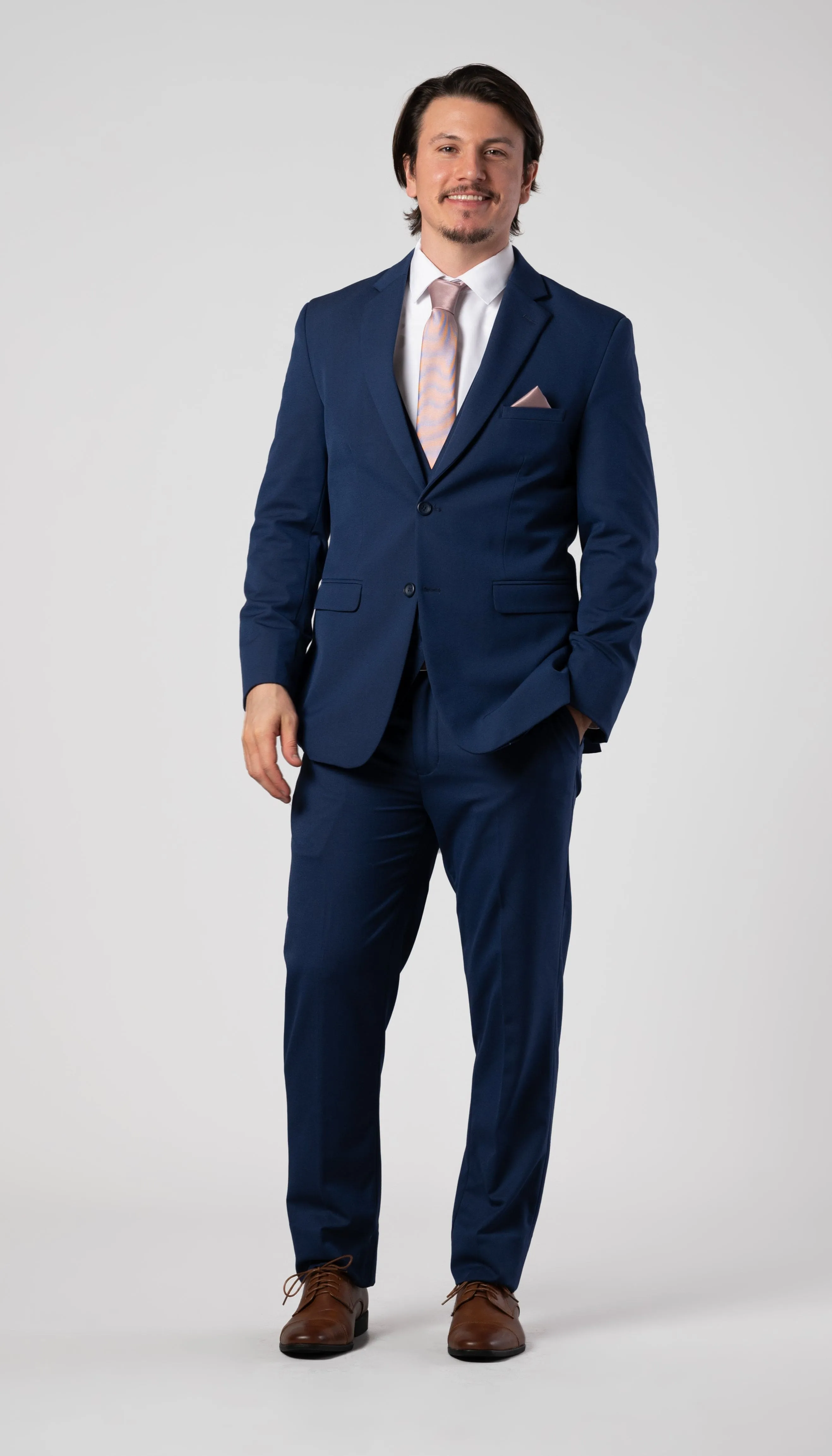 Trim Fit 3 Piece Suit Indigo
