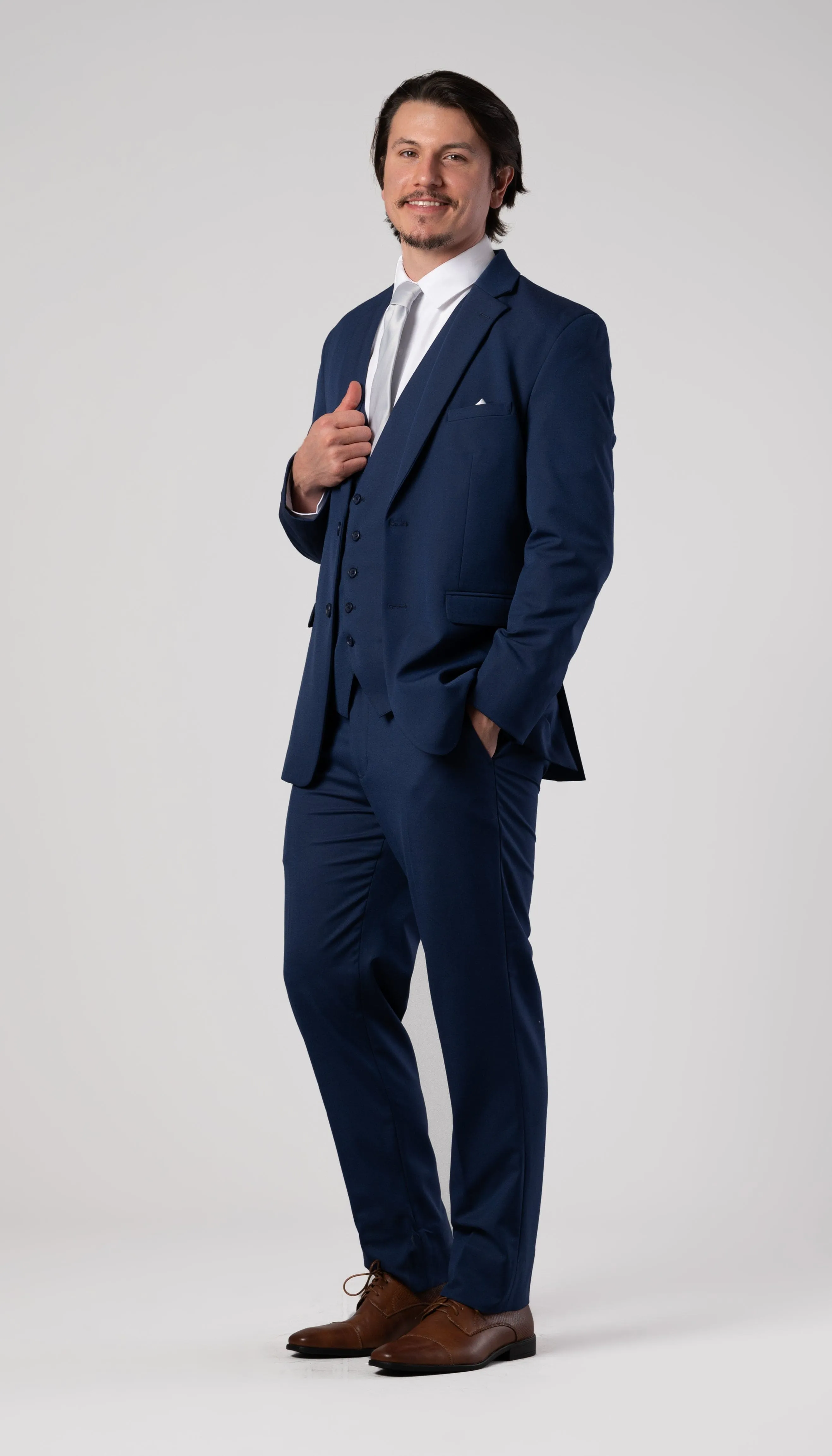 Trim Fit 3 Piece Suit Indigo