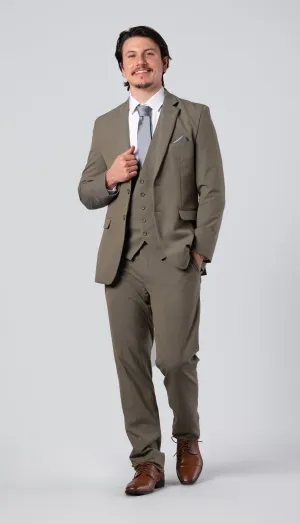 Trim Fit 3 Piece Suit Sage