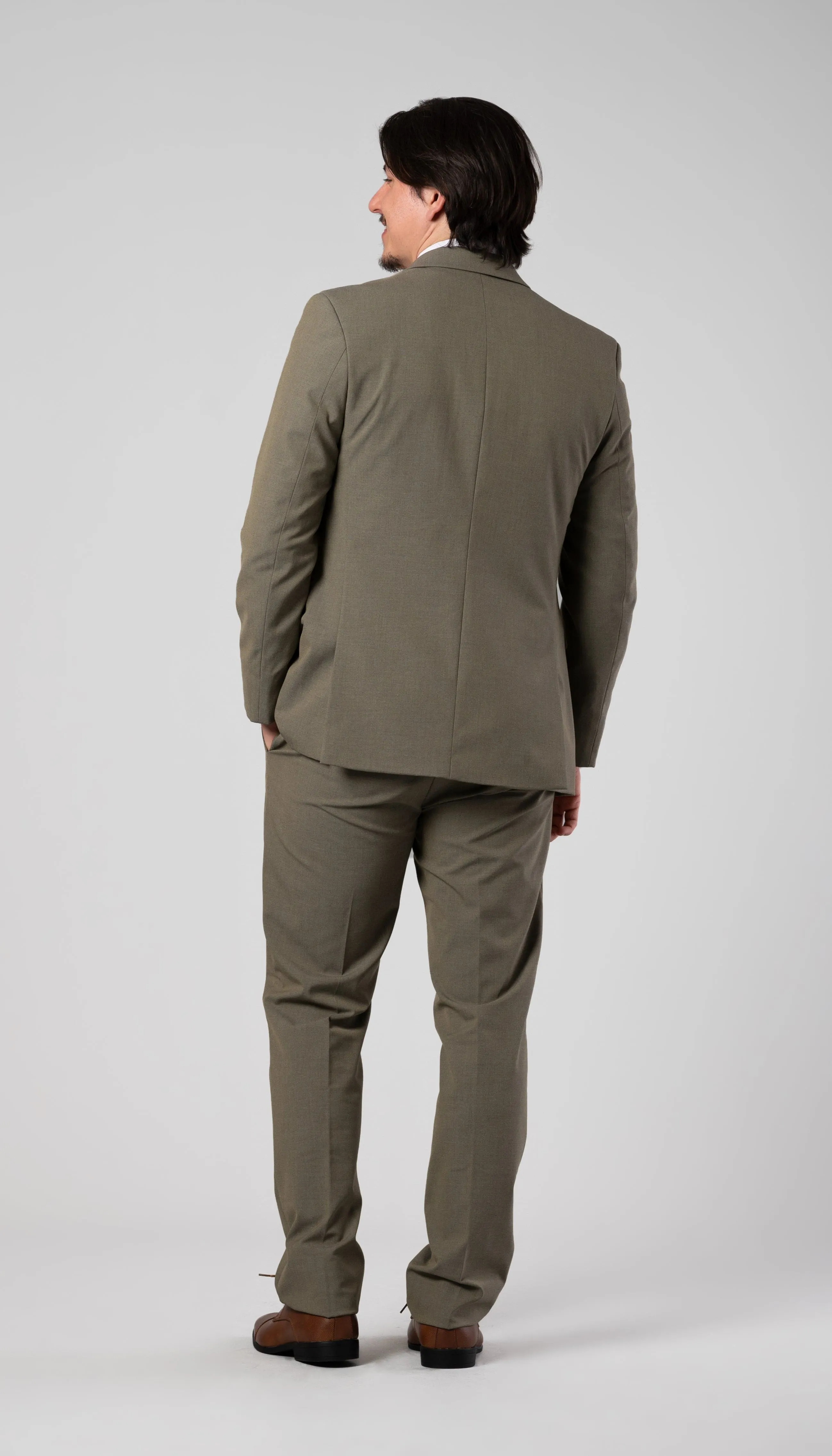 Trim Fit 3 Piece Suit Sage