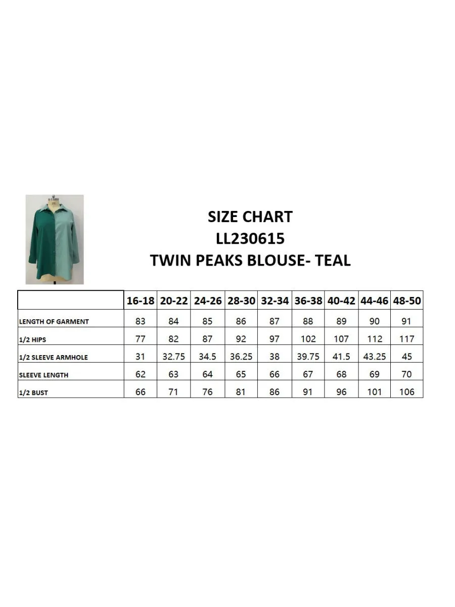 Twin Peaks Blouse - Teal