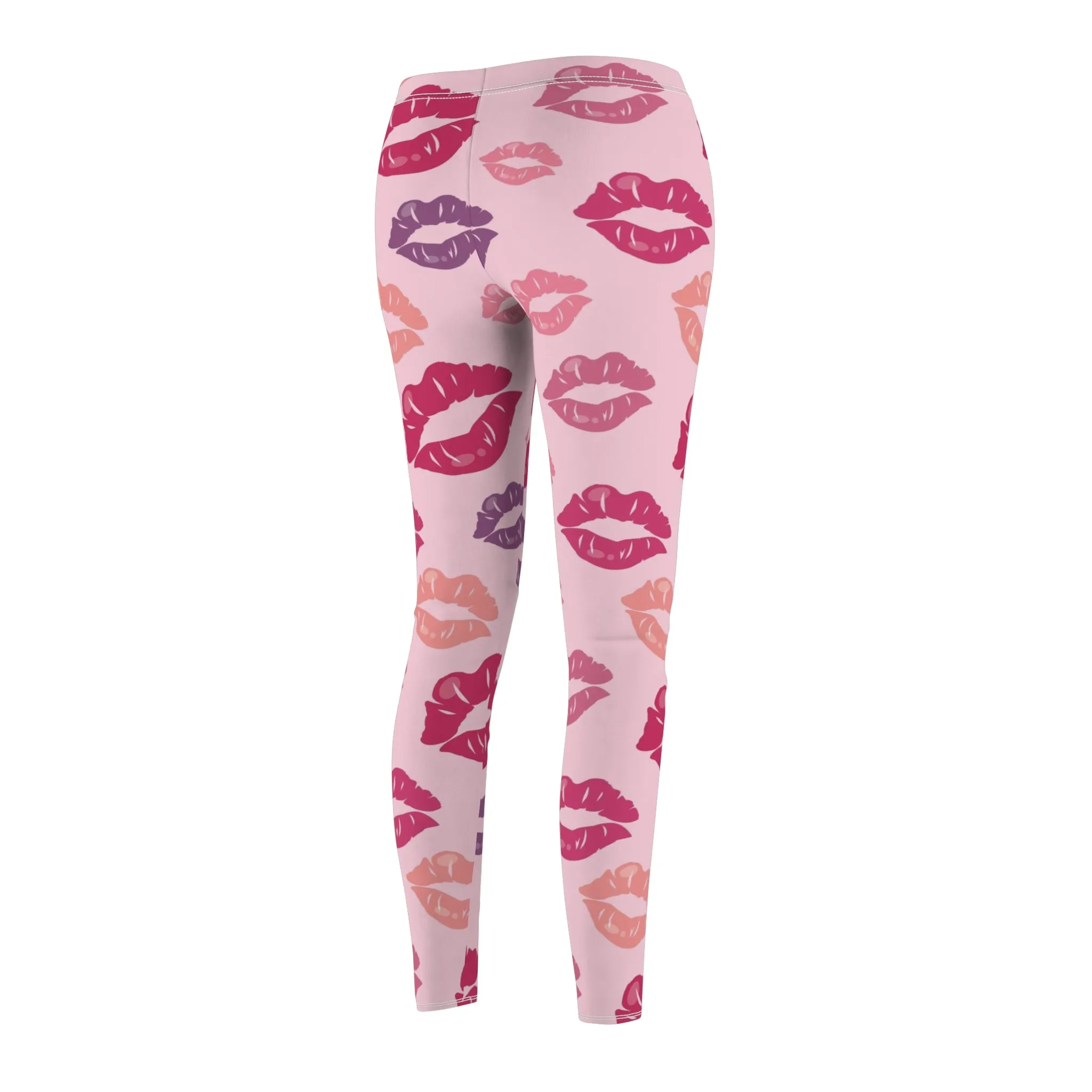 Valentines Kiss Lips Womens Leggings - Saiko Studio