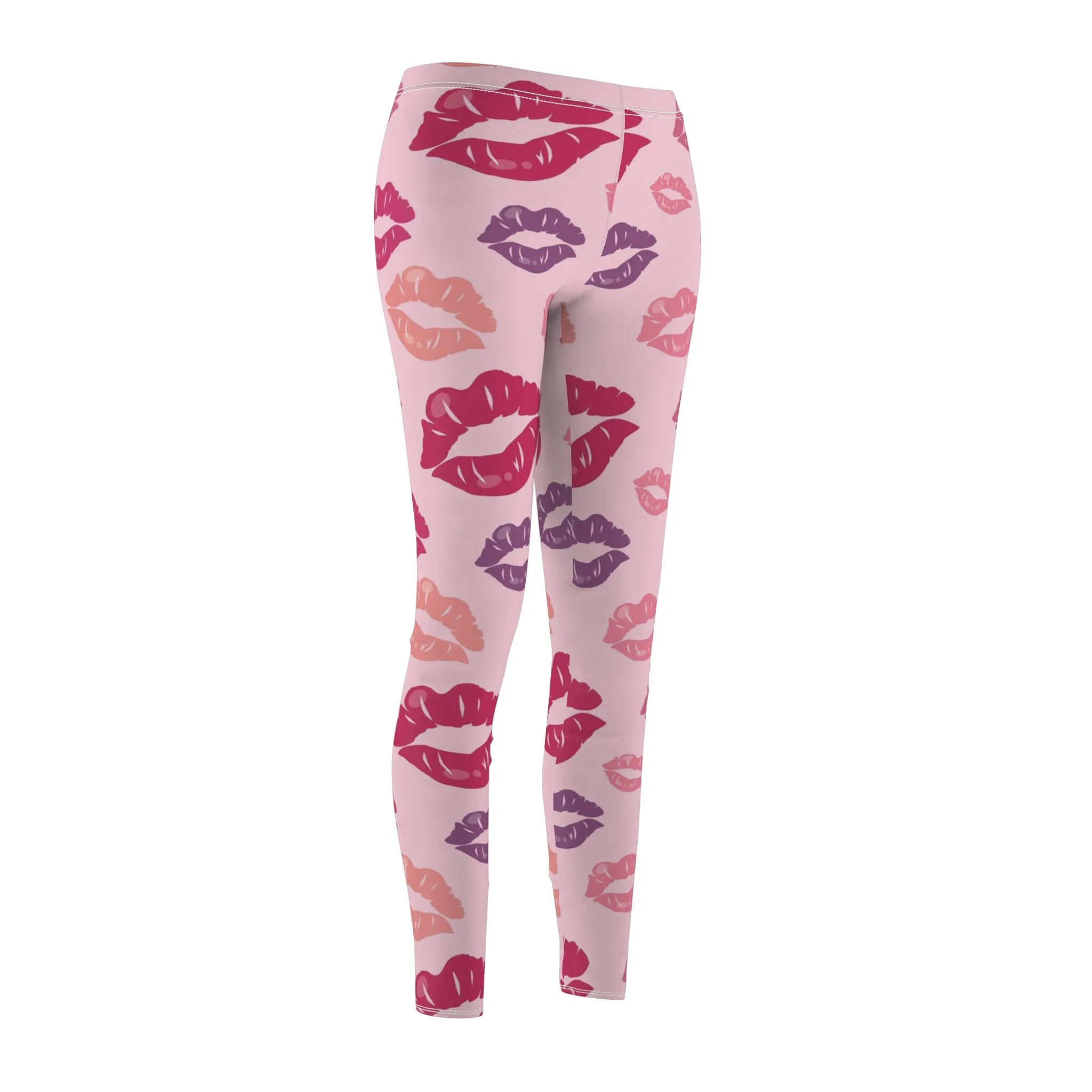 Valentines Kiss Lips Womens Leggings - Saiko Studio