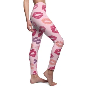 Valentines Kiss Lips Womens Leggings - Saiko Studio