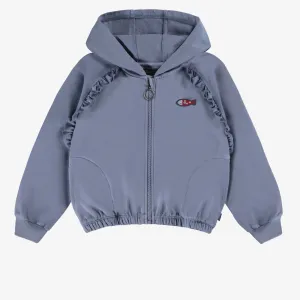Veste à capuchon bleue, enfant || Blue hooded vest, child