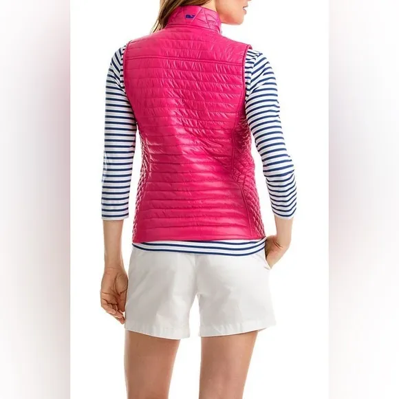 Vineyard Vines Women's Puffer Vest Rhododendron Pink
