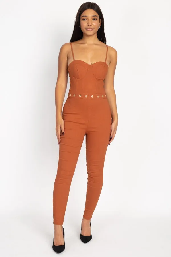 Waist Cutout Skinny Jumpsuit