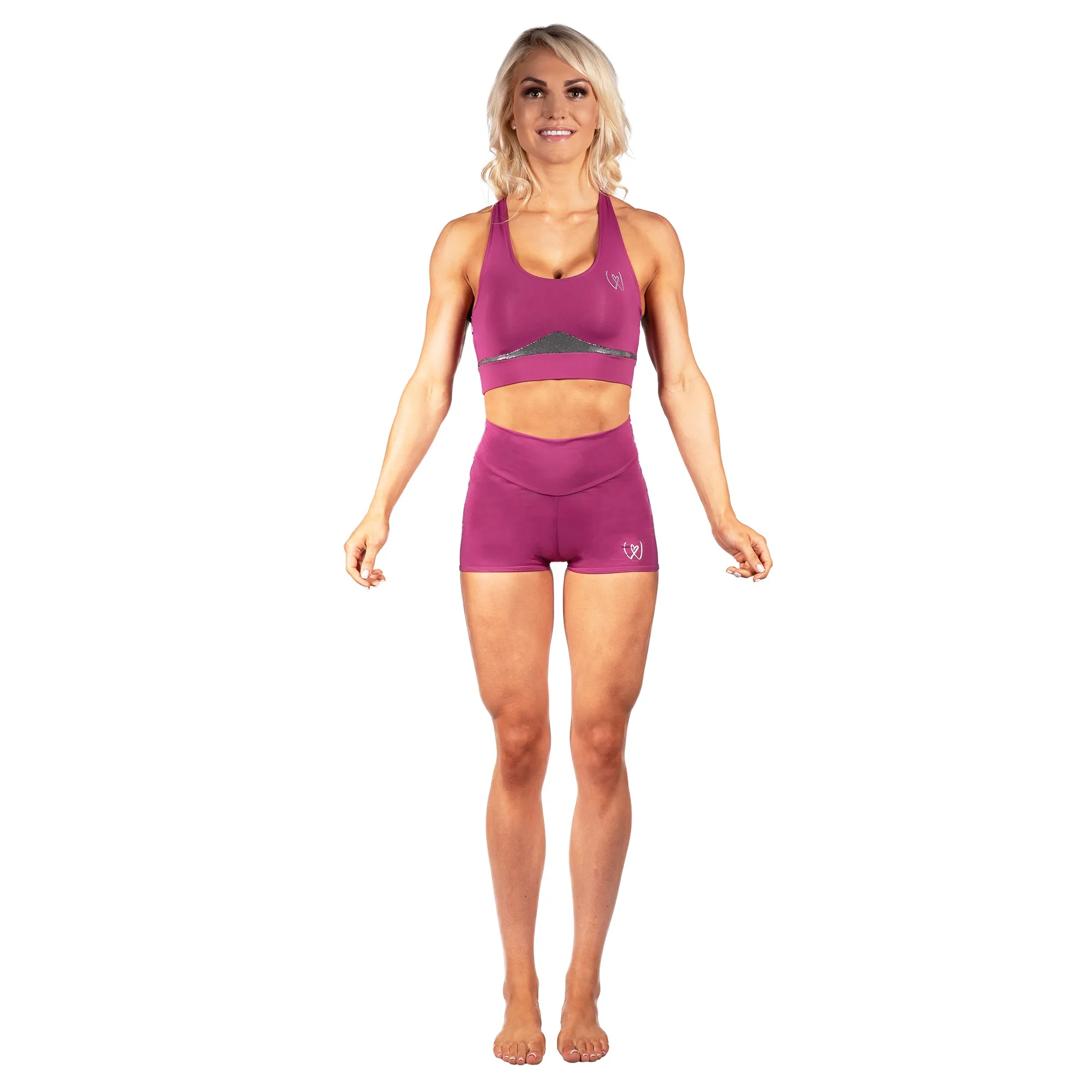 Warrior High Waist Compression Shorts - Plum