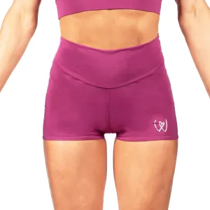 Warrior High Waist Compression Shorts - Plum
