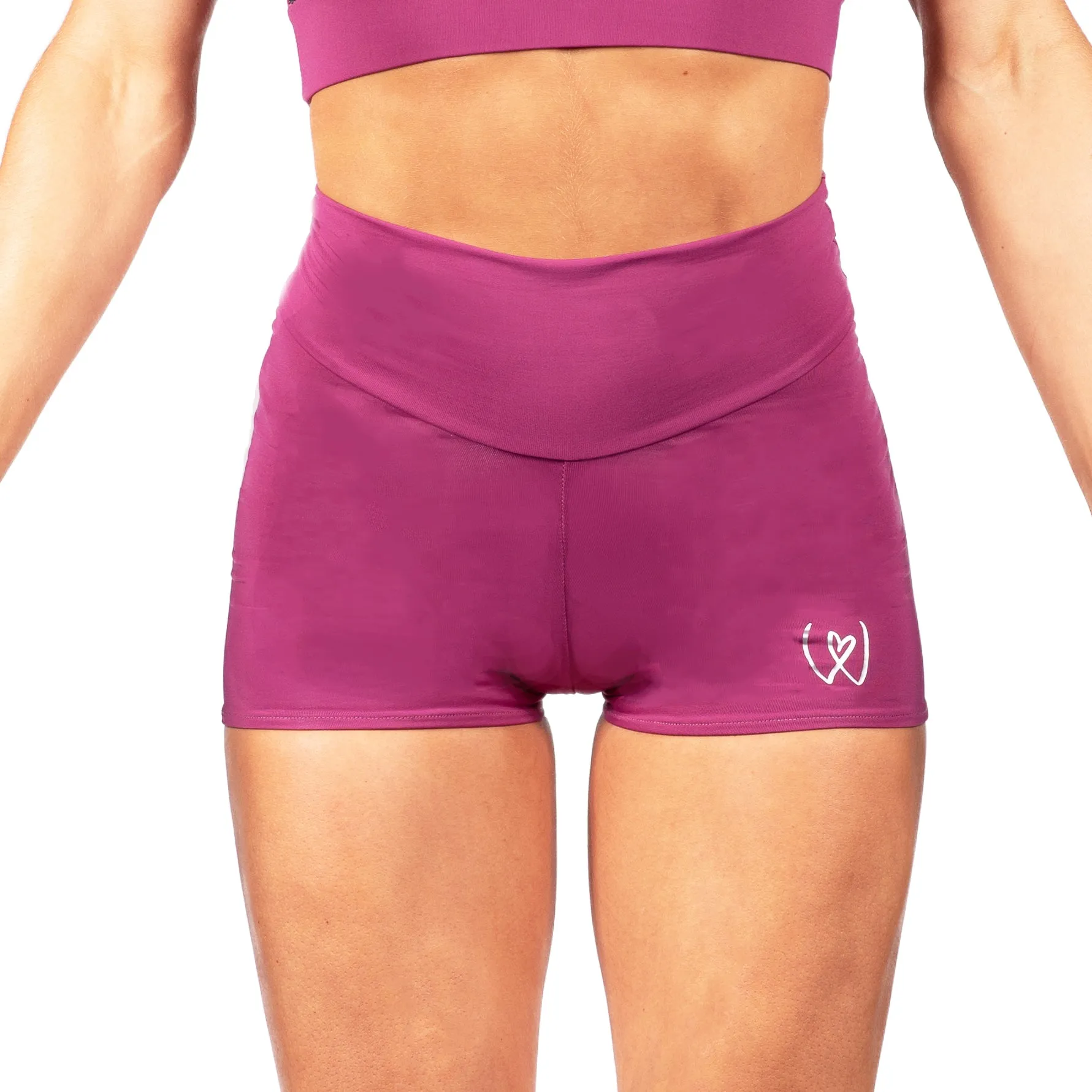 Warrior High Waist Compression Shorts - Plum