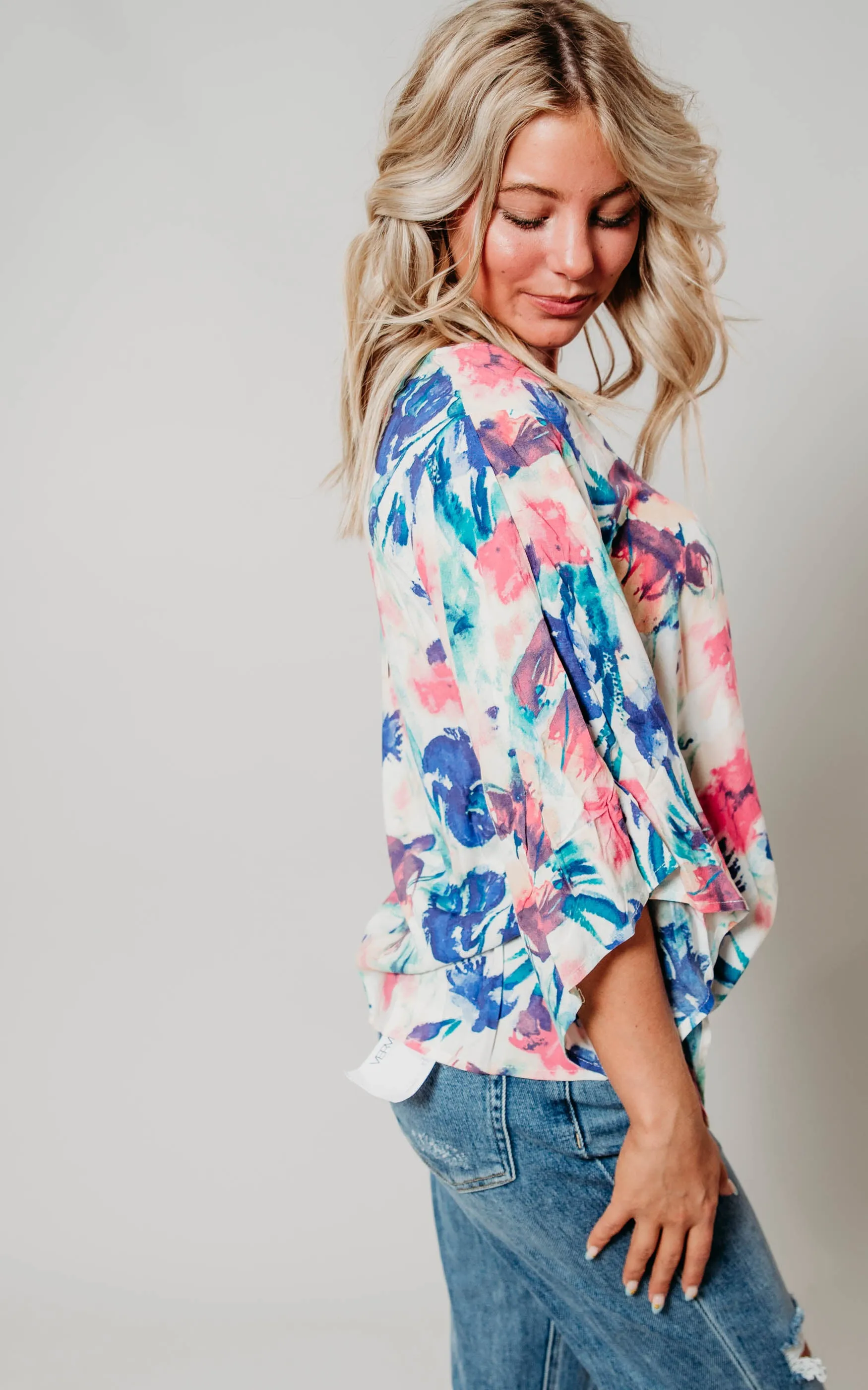 Watercolor Floral Blouse
