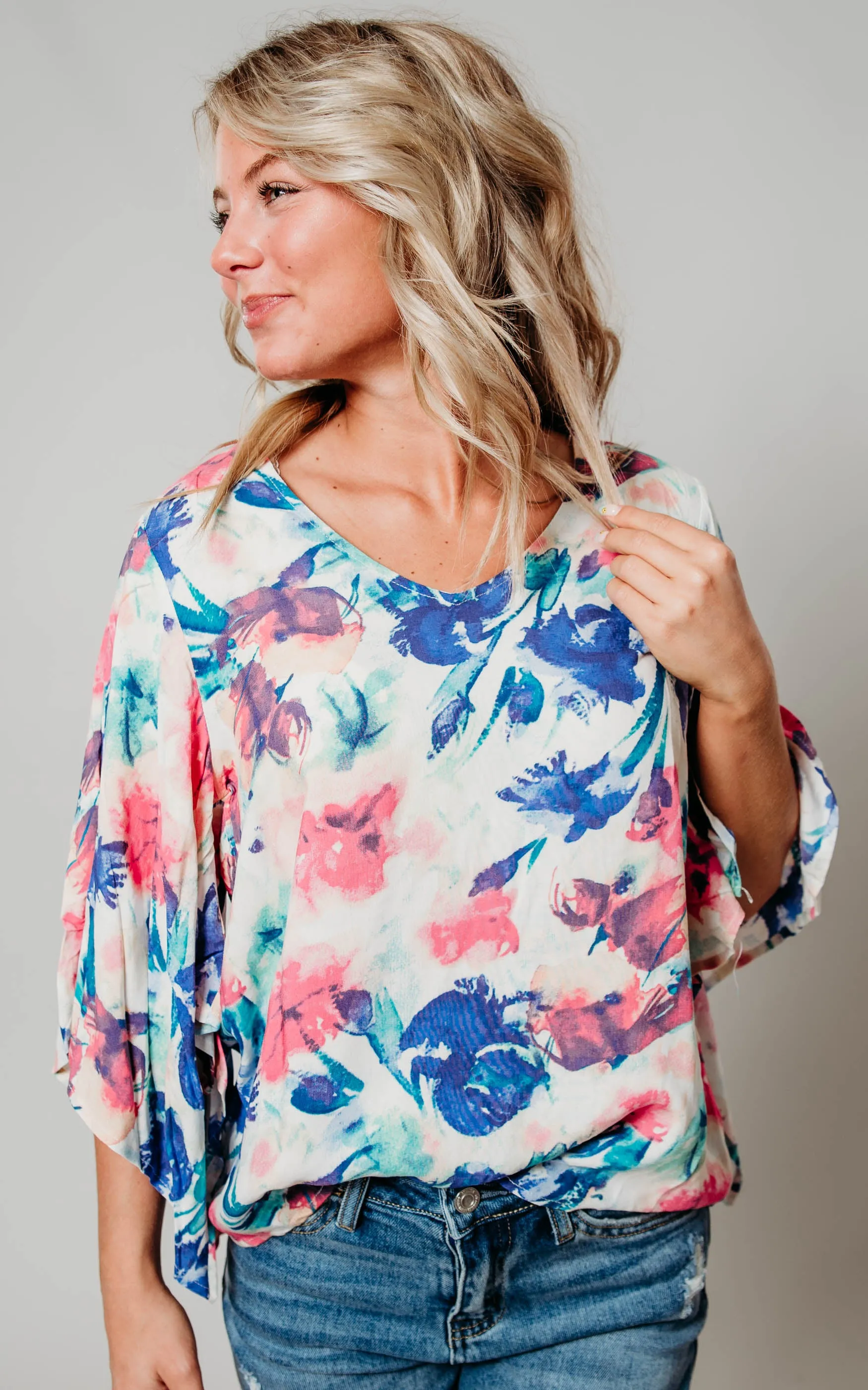 Watercolor Floral Blouse
