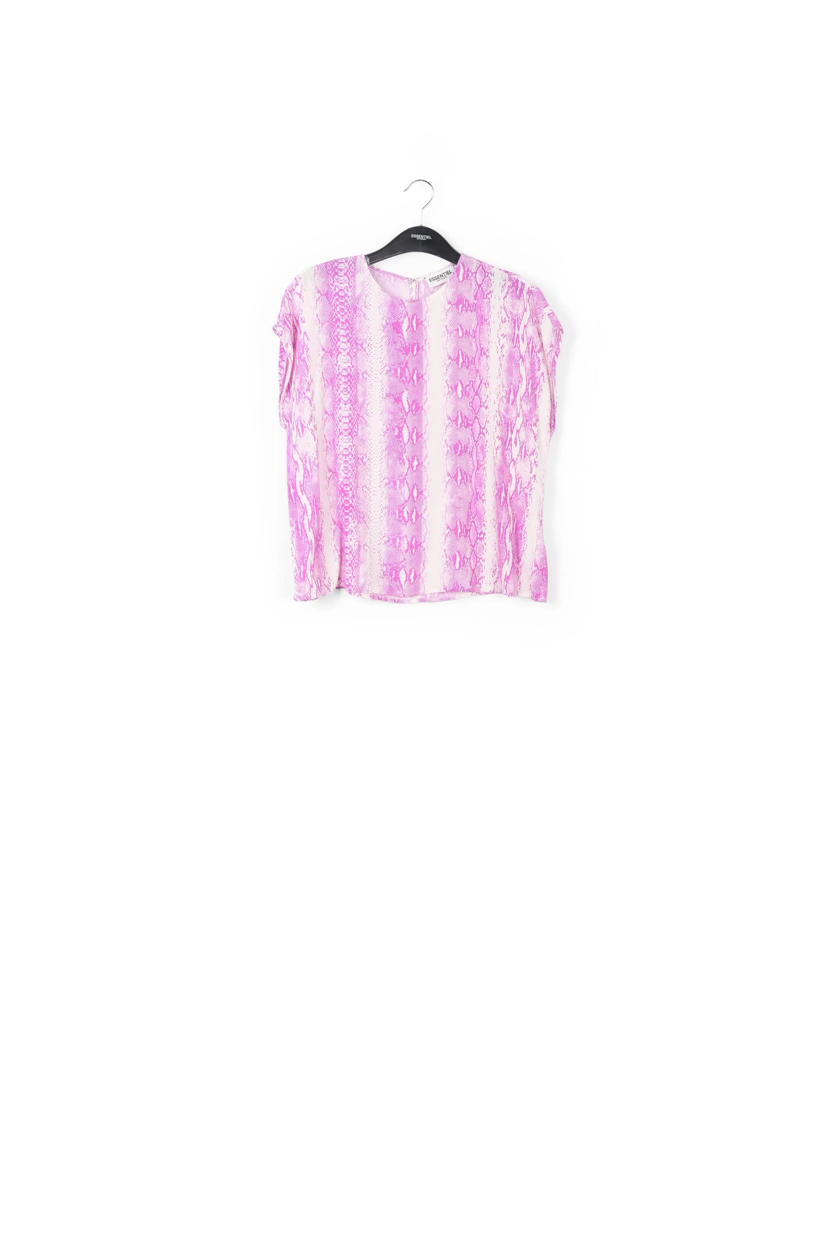 White and purple snake-print short-sleeved top