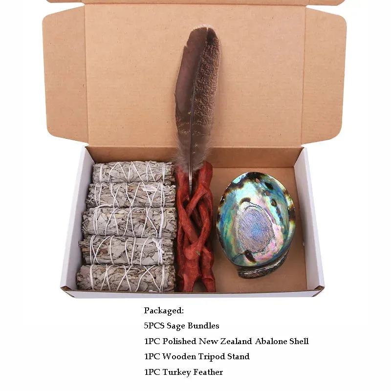 White Sage Stick Set with Abalone Shell