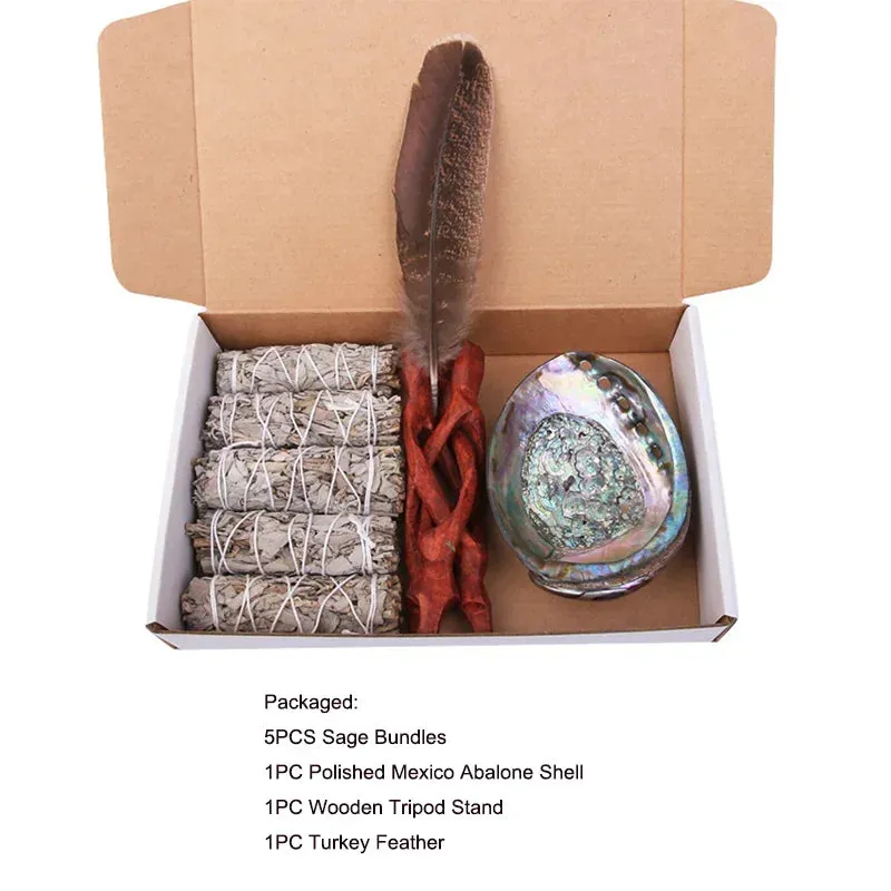 White Sage Stick Set with Abalone Shell