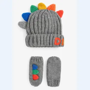 Winter Cartoon Knitted Hats and Gloves 2 Pieces Sets  For Baby Boys Girls  Kids Children