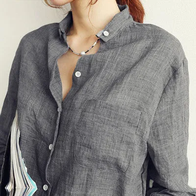 Woman Clothes Womens Tops Fashion Women Blouses Linen Blouse White Shirt Plus Size