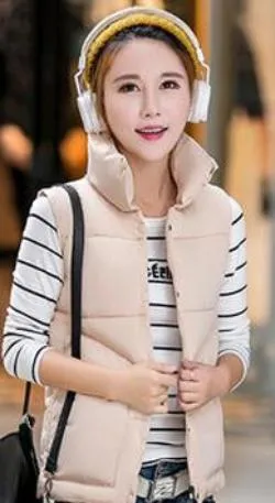 women vest outerwear coat vests colete women casual Solid jacket vest