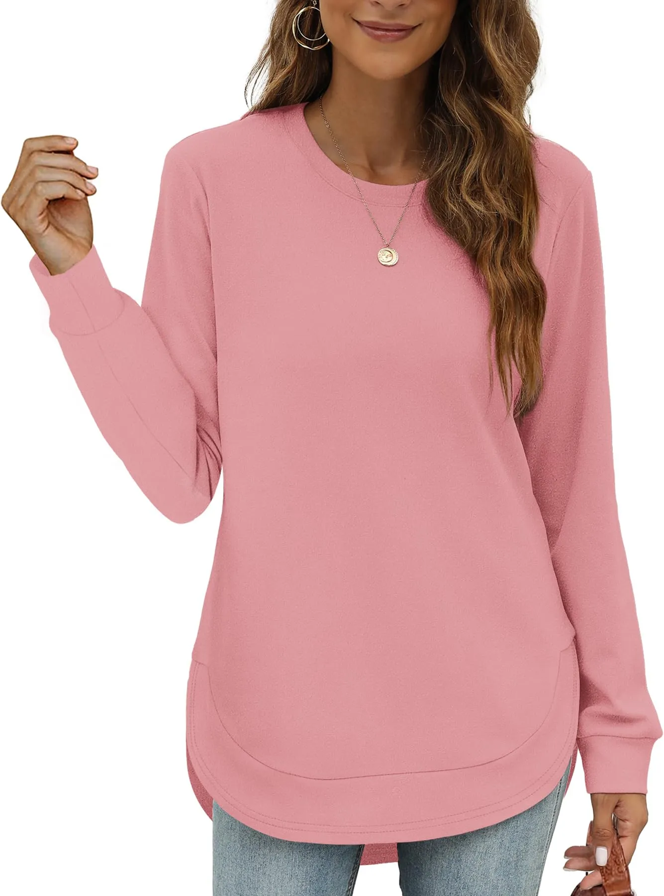 Women's High Low Curved Hem Tops (Buy 2 Free Shipping)
