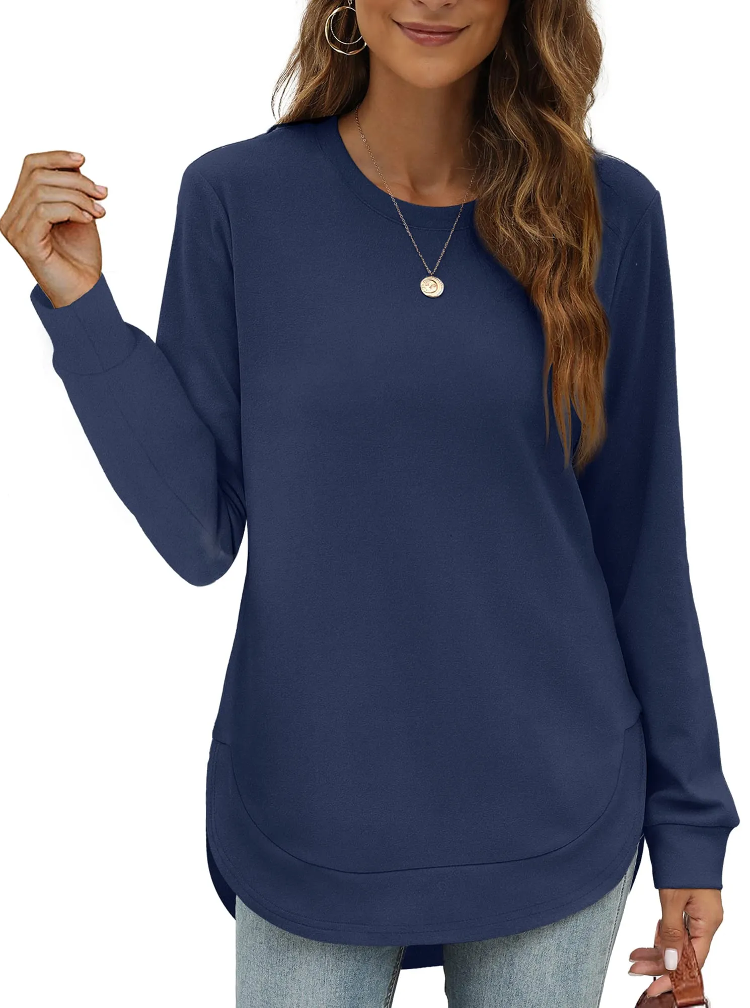 Women's High Low Curved Hem Tops (Buy 2 Free Shipping)