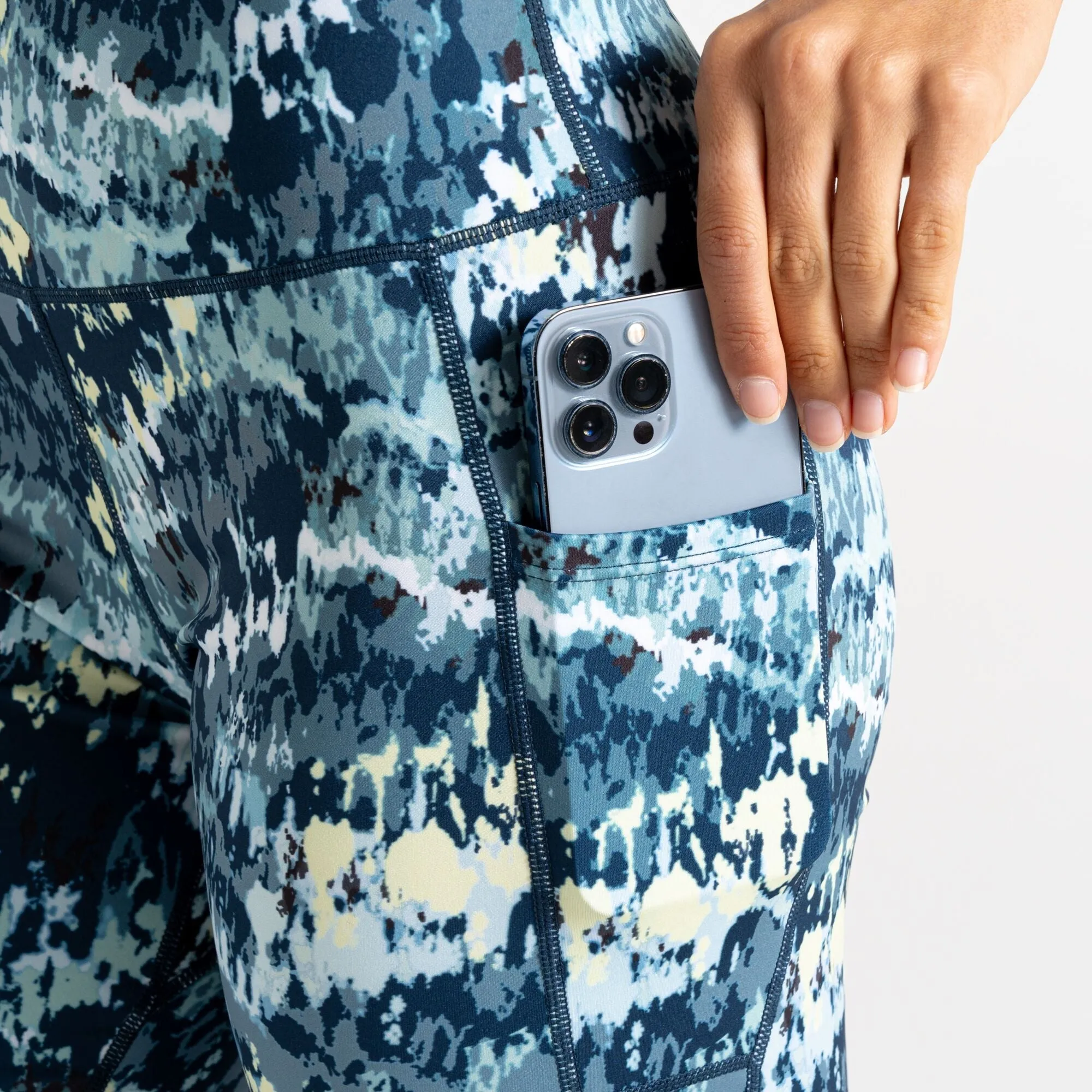 Women's Influential II 3/4 Leggings | Mist Dash Print