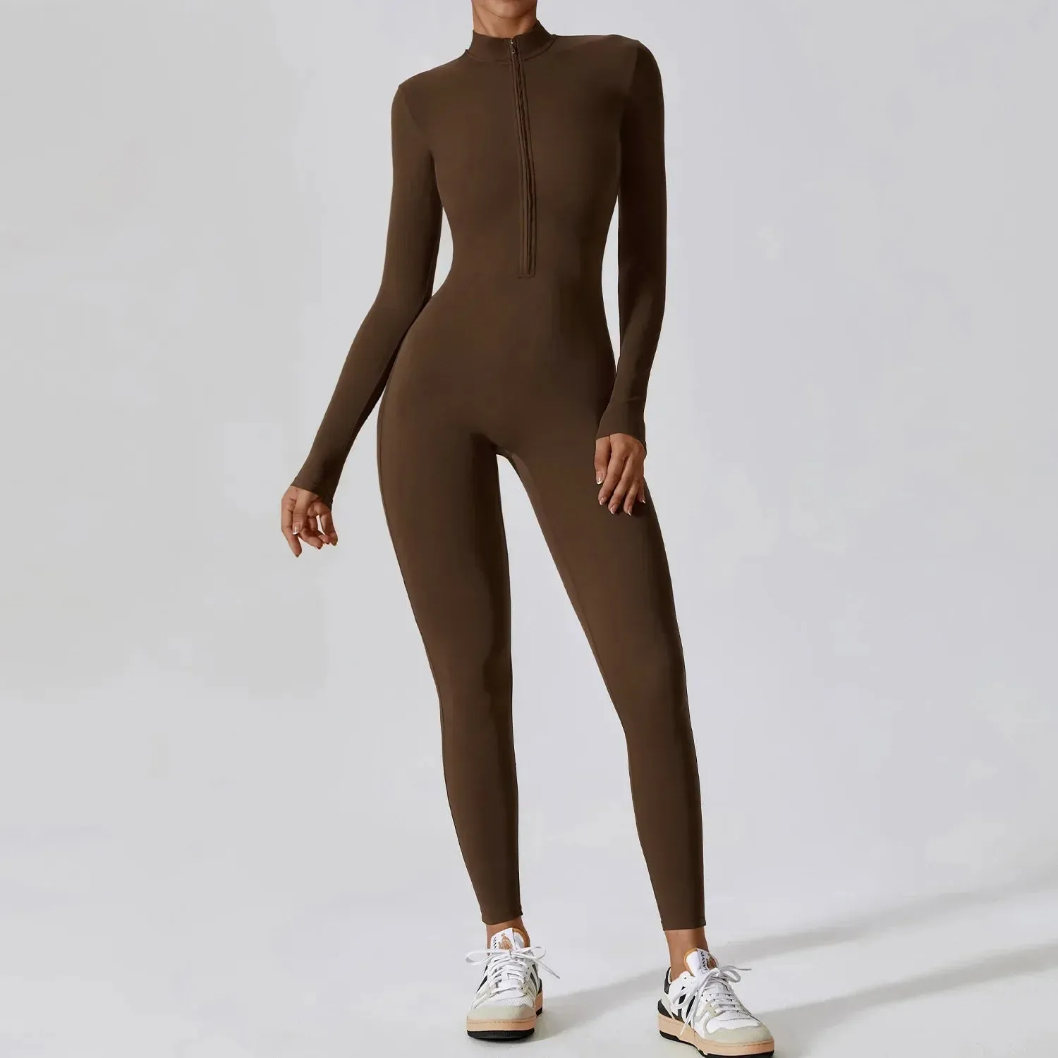 Women's One-piece Yoga Pants Short/Long-sleeved Warm ski Overalls Outerwear High Elastic Cycling Bodybuilding Bodysuit