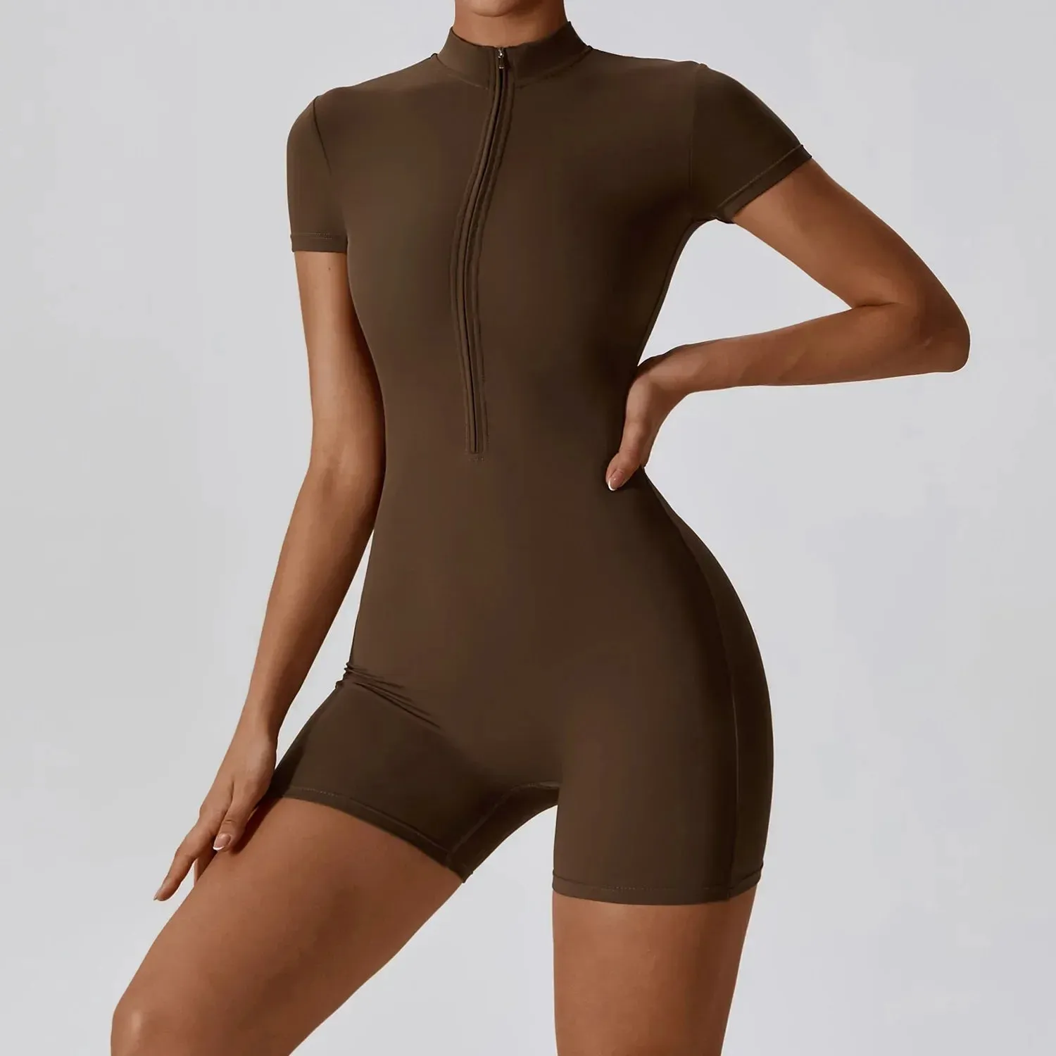 Women's One-piece Yoga Pants Short/Long-sleeved Warm ski Overalls Outerwear High Elastic Cycling Bodybuilding Bodysuit
